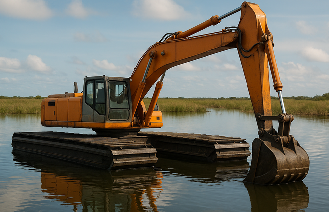floating excavator