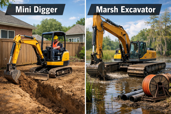mini digger vs marsh excavator
